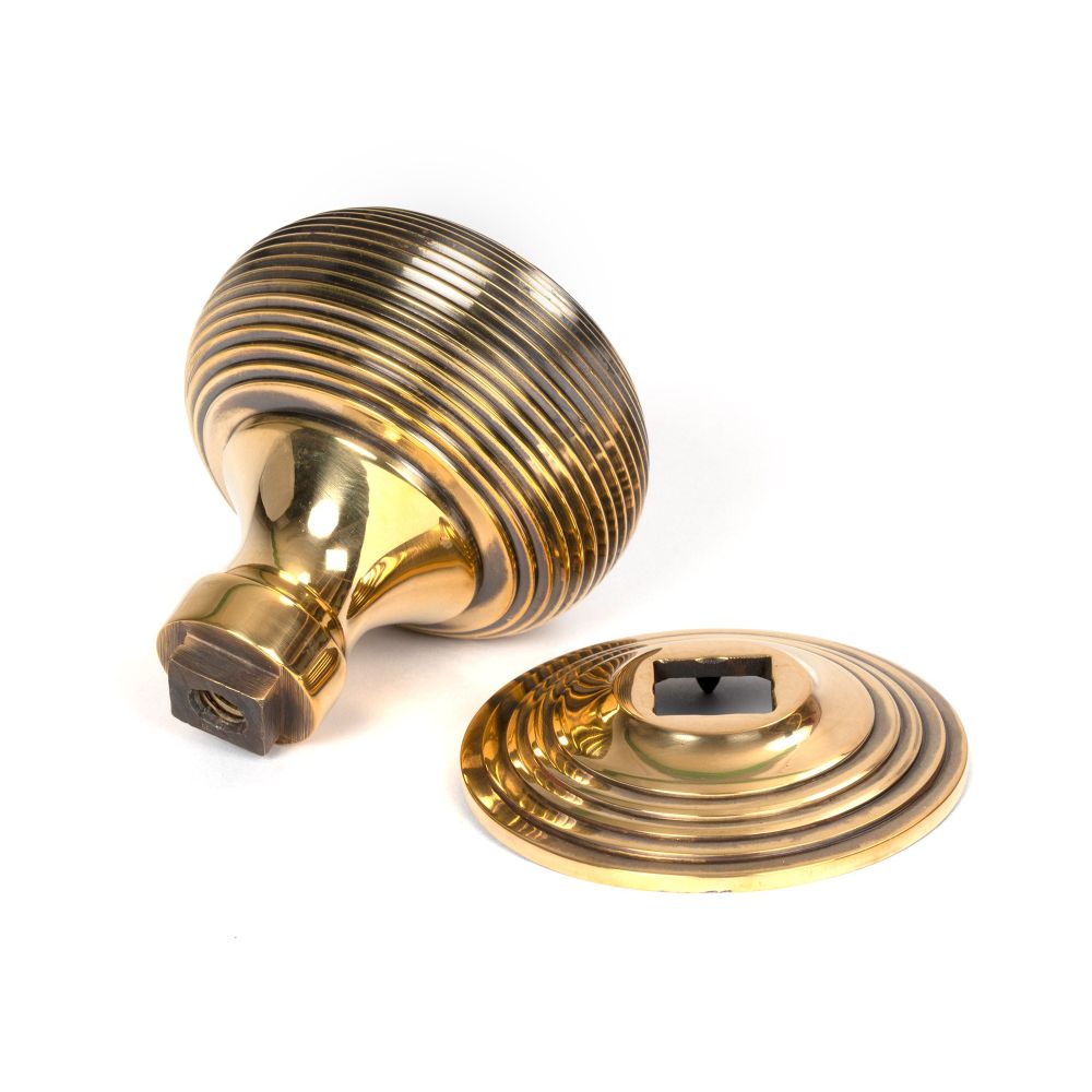 From The Anvil - Aged Brass Beehive Centre Door Knob | Sku. 46654 | Trade Door Handles.
