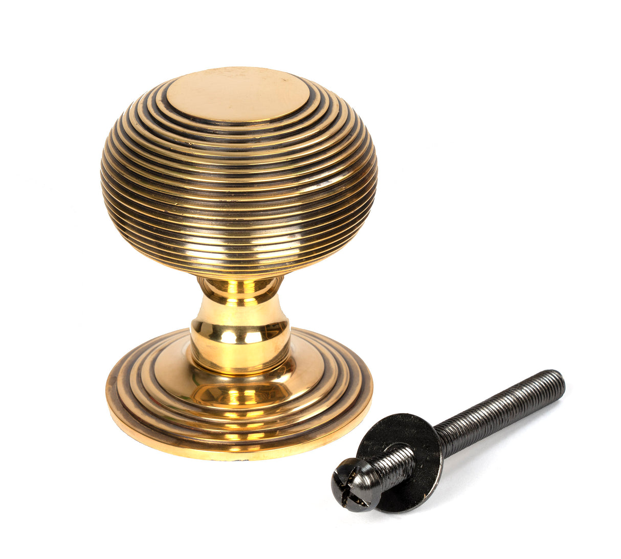 From The Anvil - Aged Brass Beehive Centre Door Knob | Sku. 46654 | Trade Door Handles.
