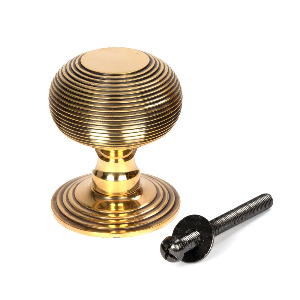 From The Anvil - Aged Brass Beehive Centre Door Knob | Sku. 46654 | Trade Door Handles.