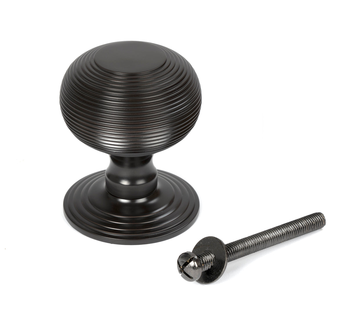From The Anvil - Aged Bronze Beehive Centre Door Knob | Sku. 46657 | Trade Door Handles.
