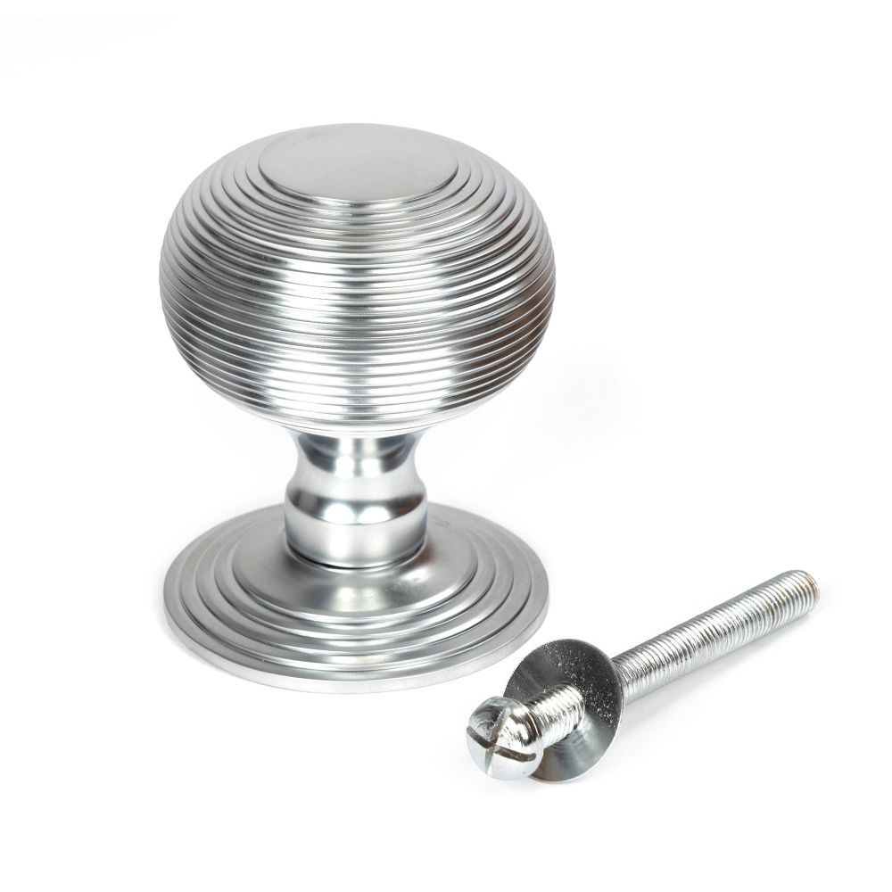 From The Anvil - Satin Chrome Beehive Centre Door Knob | Sku. 46659 | Trade Door Handles.
