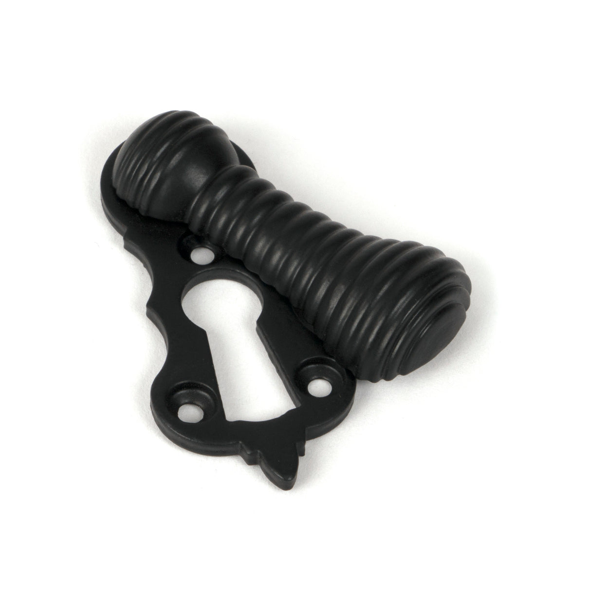 From The Anvil - Matt Black Beehive Escutcheon | Sku. 46690 | Trade Door Handles.