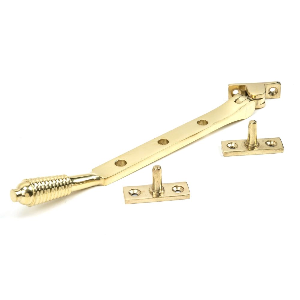 From The Anvil - Polished Brass 8" Reeded Stay | Sku. 46706 | Trade Door Handles.