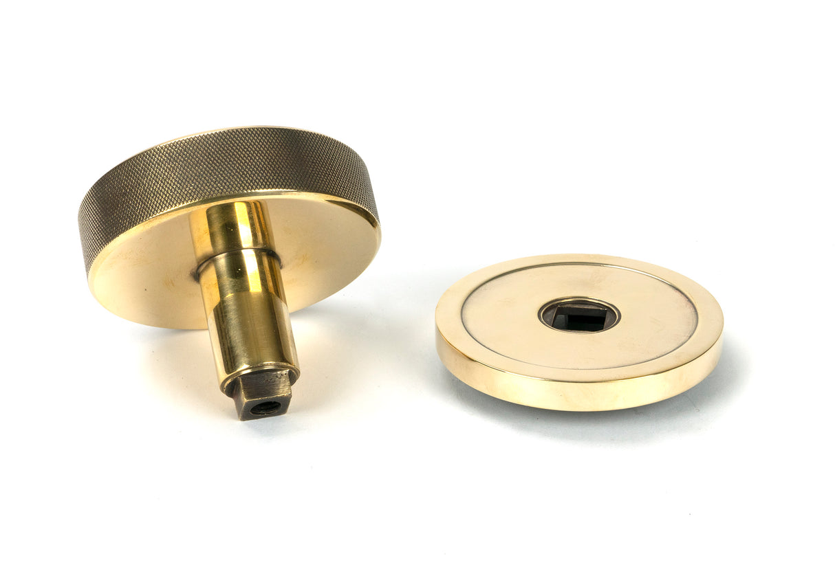 From The Anvil - Aged Brass Brompton Centre Door Knob (Plain) | Sku. 46734 | Trade Door Handles.
