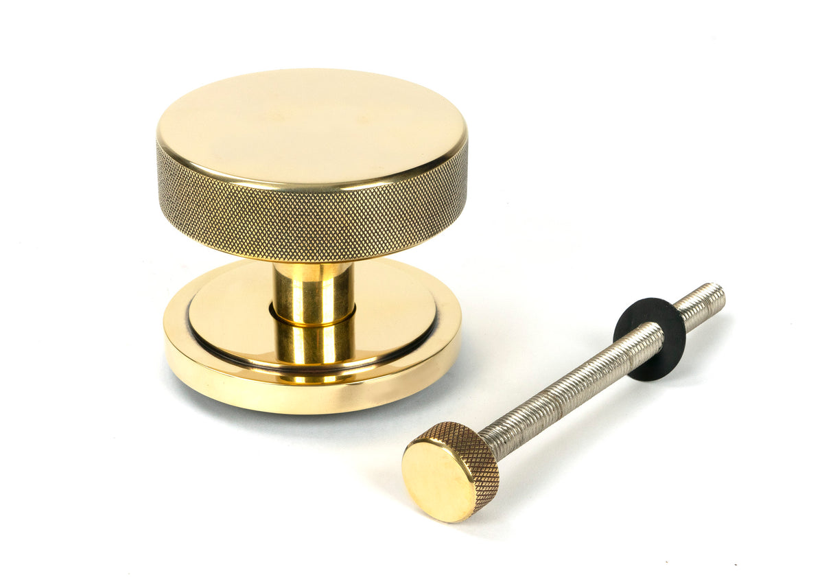 From The Anvil - Aged Brass Brompton Centre Door Knob (Art Deco) | Sku. 46735 | Trade Door Handles.