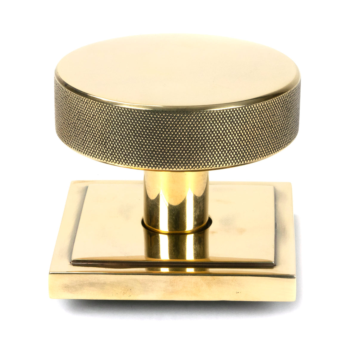 From The Anvil - Aged Brass Brompton Centre Door Knob (Square) | Sku. 46737 | Trade Door Handles.