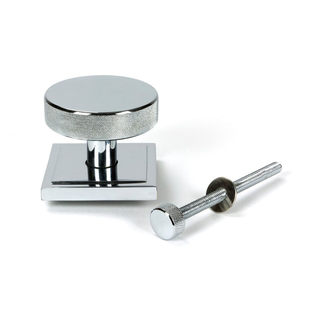 From The Anvil - Polished Chrome Brompton Centre Door Knob (Square) | Sku. 46741 | Trade Door Handles.