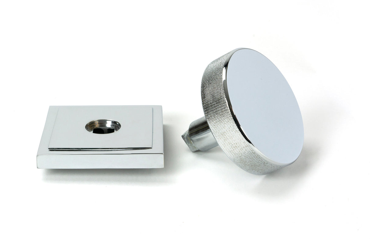 From The Anvil - Polished Chrome Brompton Centre Door Knob (Square) | Sku. 46741 | Trade Door Handles.