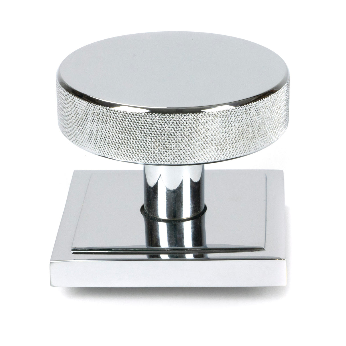 From The Anvil - Polished Chrome Brompton Centre Door Knob (Square) | Sku. 46741 | Trade Door Handles.