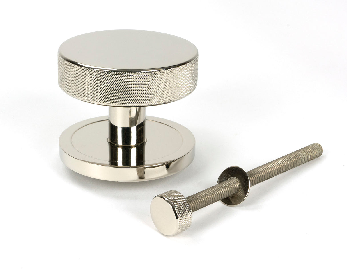 From The Anvil - Polished Nickel Brompton Centre Door Knob (Plain) | Sku. 46742 | Trade Door Handles.
