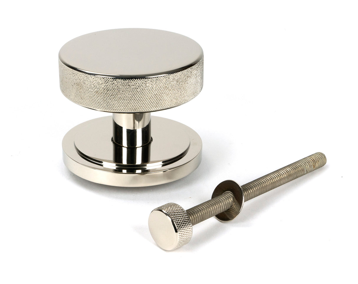 From The Anvil - Polished Nickel Brompton Centre Door Knob (Art Deco) | Sku. 46743 | Trade Door Handles.