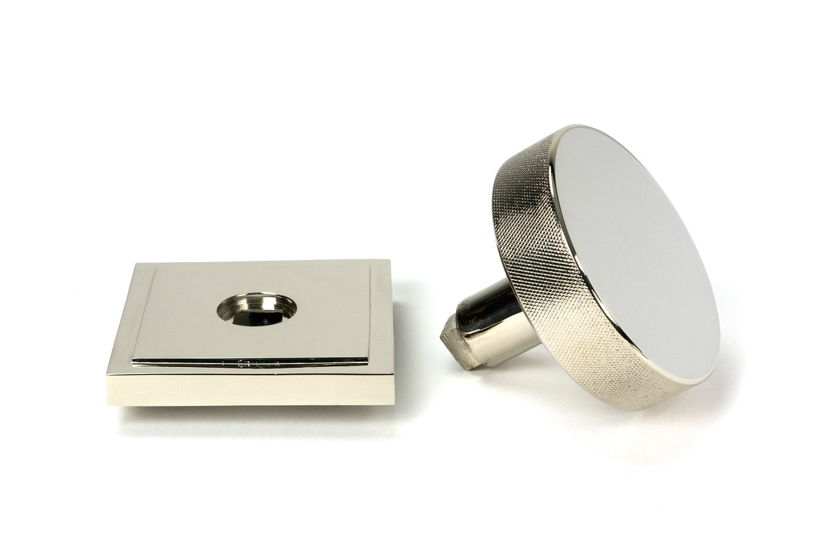 From The Anvil - Polished Nickel Brompton Centre Door Knob (Square) | Sku. 46745 | Trade Door Handles.