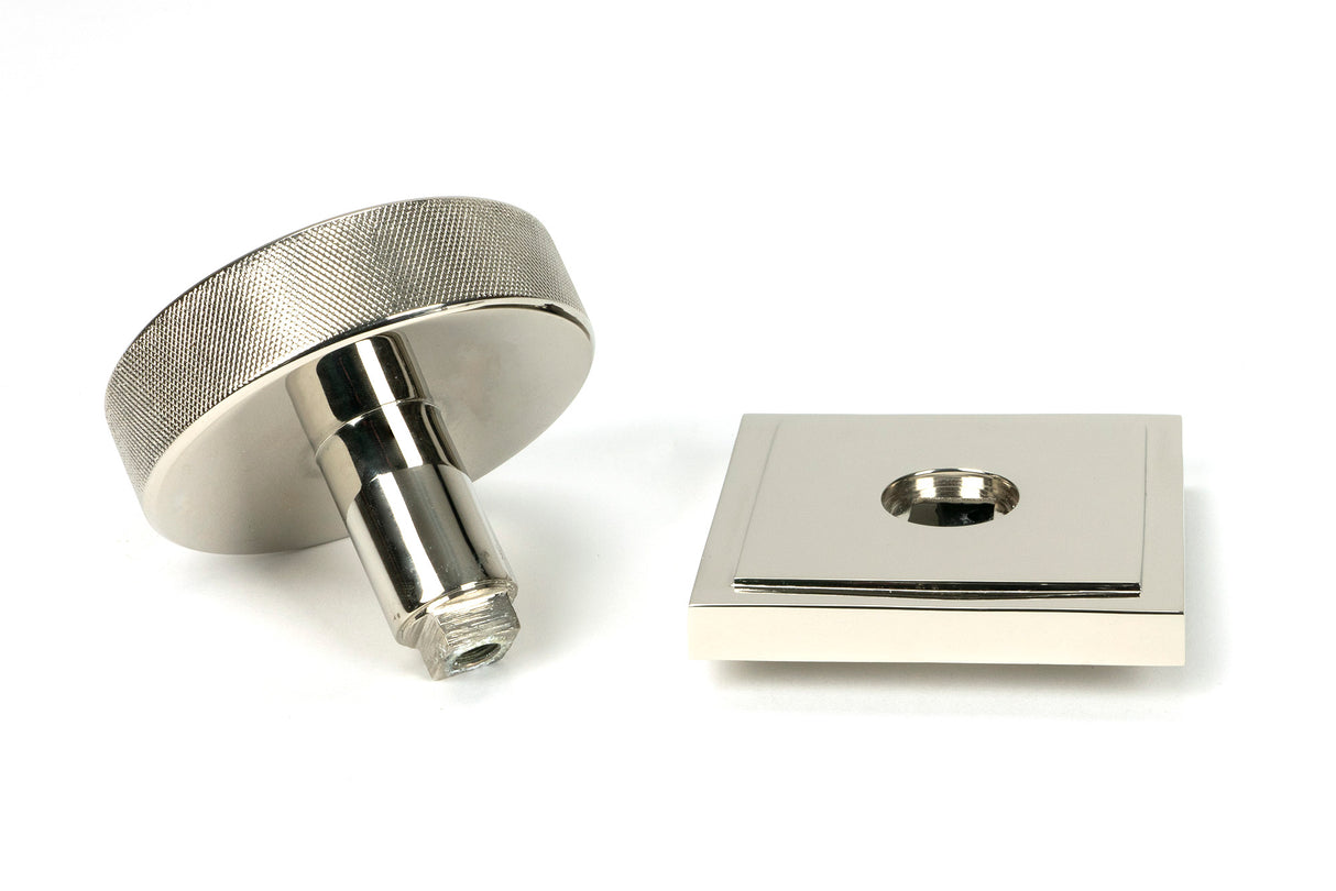 From The Anvil - Polished Nickel Brompton Centre Door Knob (Square) | Sku. 46745 | Trade Door Handles.