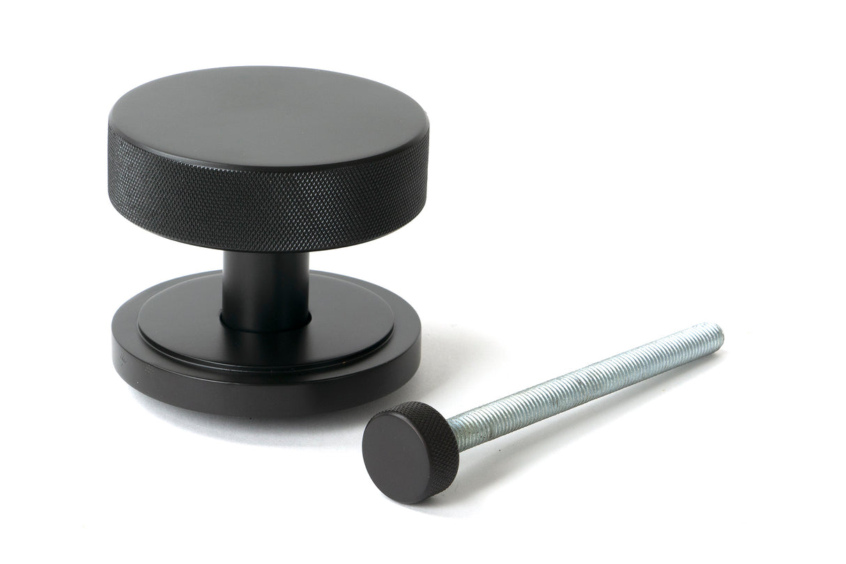 From The Anvil - Aged Bronze Brompton Centre Door Knob (Art Deco) | Sku. 46747 | Trade Door Handles.