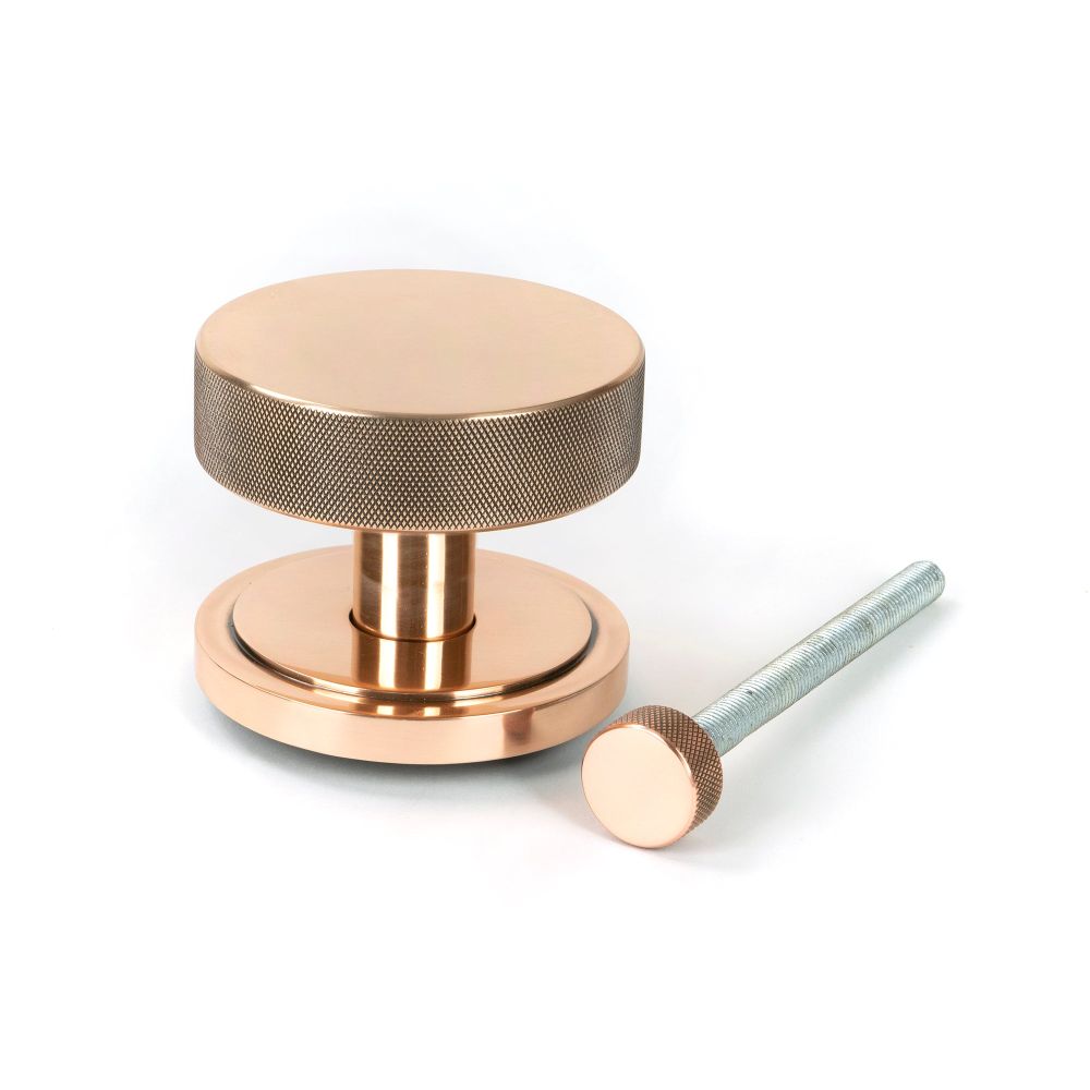 From The Anvil - Polished Bronze Brompton Centre Door Knob (Art Deco) | Sku. 46751 | Trade Door Handles.
