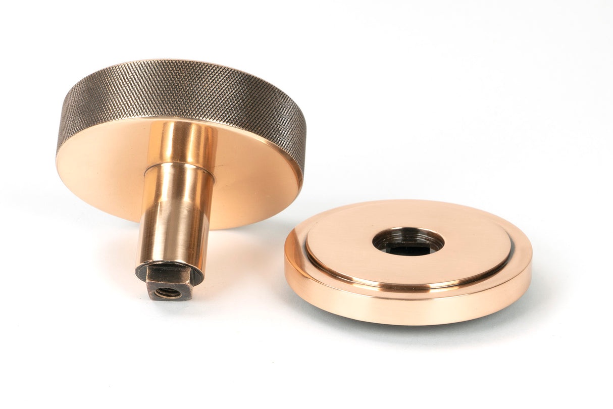 From The Anvil - Polished Bronze Brompton Centre Door Knob (Art Deco) | Sku. 46751 | Trade Door Handles.