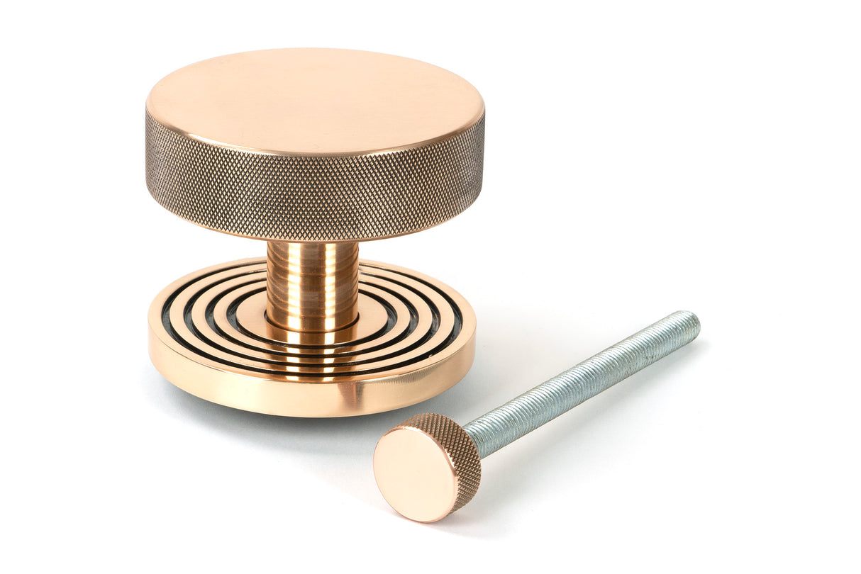 From The Anvil - Polished Bronze Brompton Centre Door Knob (Beehive) | Sku. 46752 | Trade Door Handles.