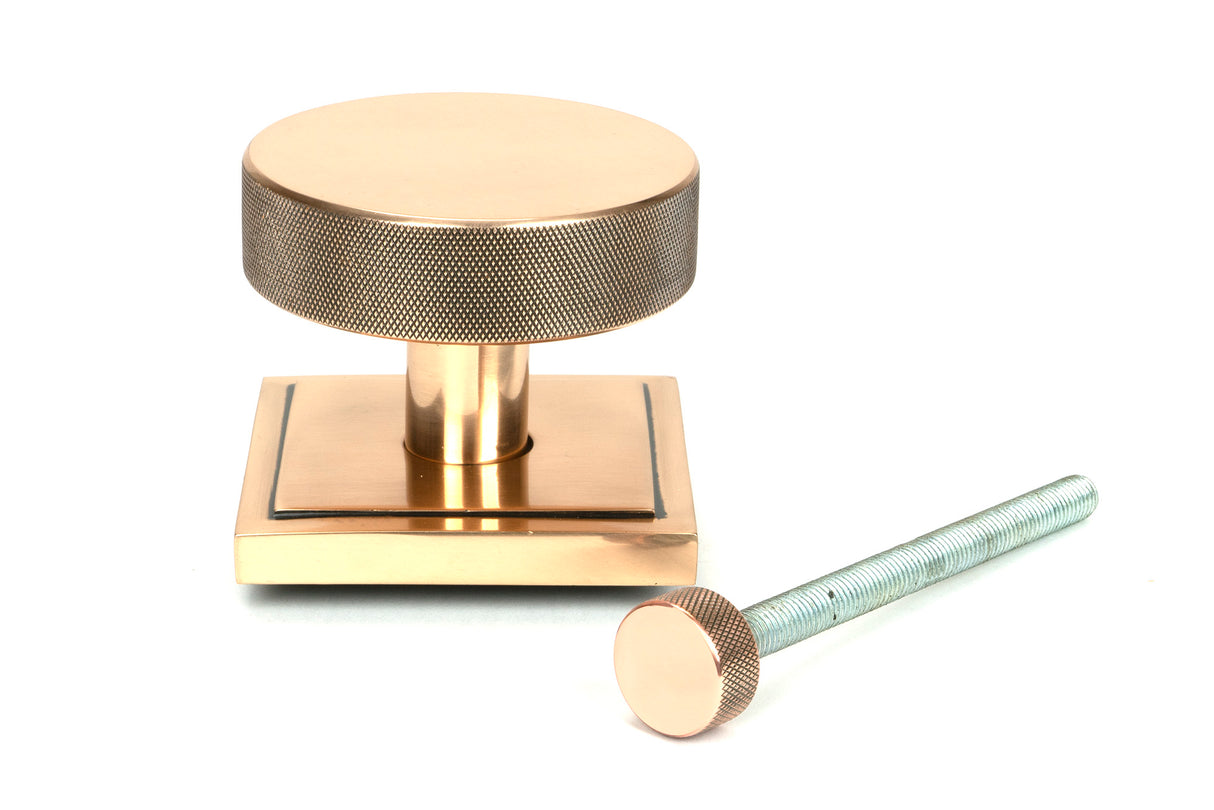 From The Anvil - Polished Bronze Brompton Centre Door Knob (Square) | Sku. 46753 | Trade Door Handles.