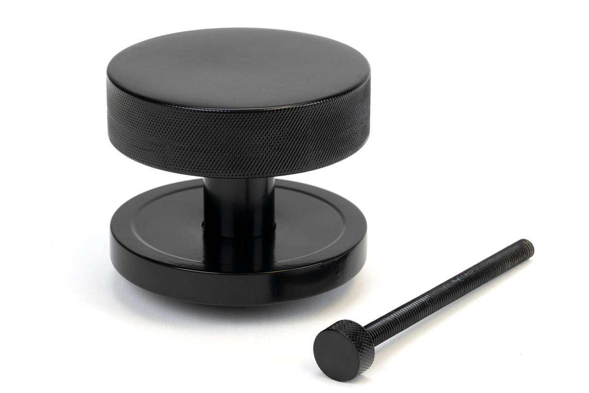 From The Anvil - Black Brompton Centre Door Knob (Plain) | Sku. 46754 | Trade Door Handles.
