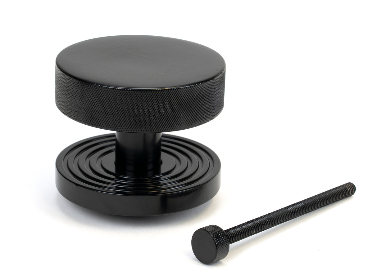 From The Anvil - Black Brompton Centre Door Knob (Beehive) | Sku. 46756 | Trade Door Handles.