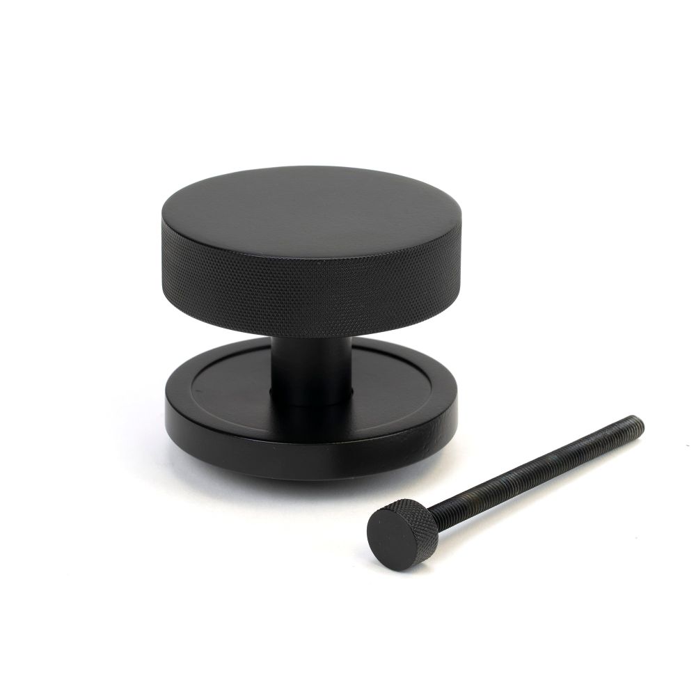 From The Anvil - Matt Black Brompton Centre Door Knob (Plain) | Sku. 46758 | Trade Door Handles.