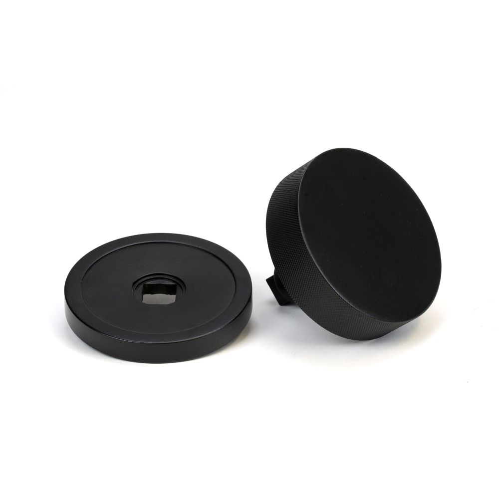 From The Anvil - Matt Black Brompton Centre Door Knob (Plain) | Sku. 46758 | Trade Door Handles.