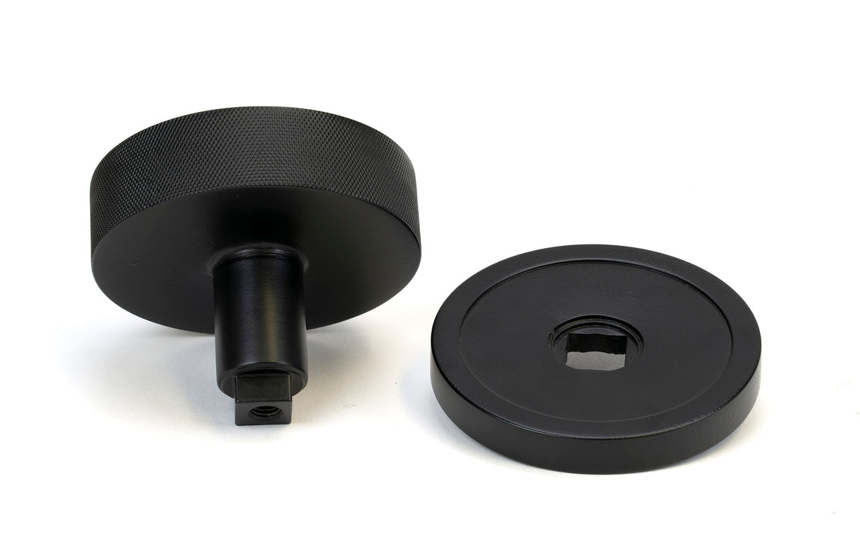 From The Anvil - Matt Black Brompton Centre Door Knob (Plain) | Sku. 46758 | Trade Door Handles.