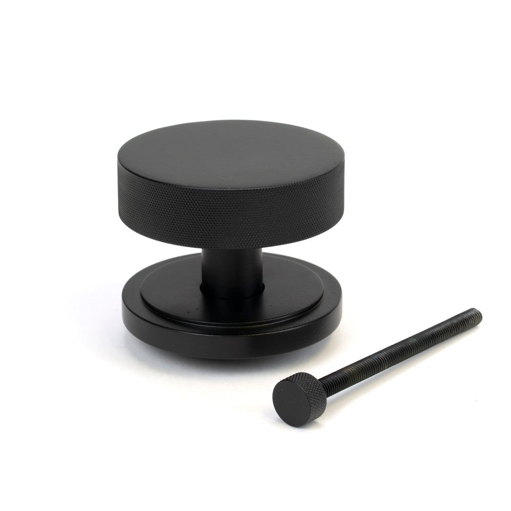 From The Anvil - Matt Black Brompton Centre Door Knob (Art Deco) | Sku. 46759 | Trade Door Handles.