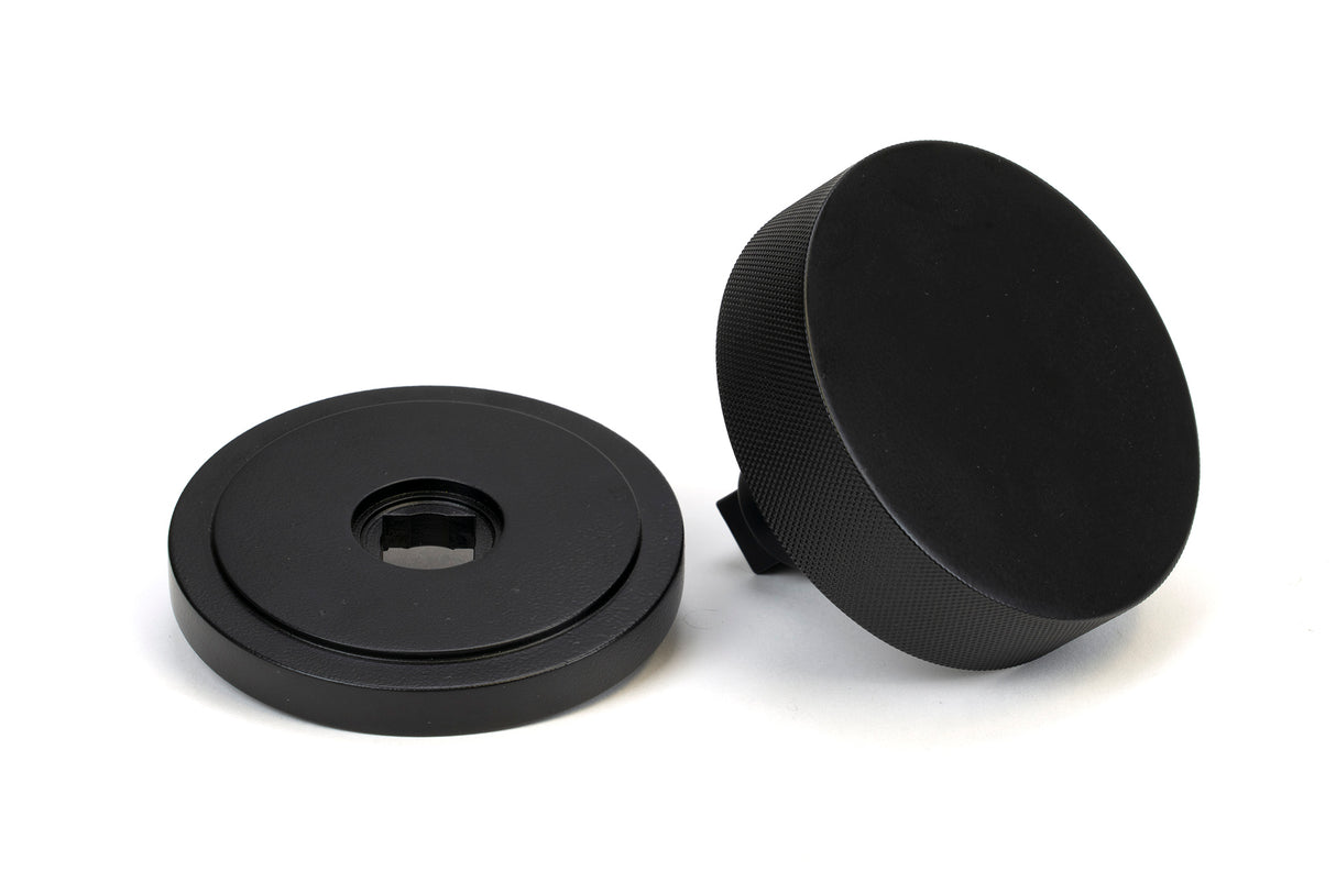 From The Anvil - Matt Black Brompton Centre Door Knob (Art Deco) | Sku. 46759 | Trade Door Handles.