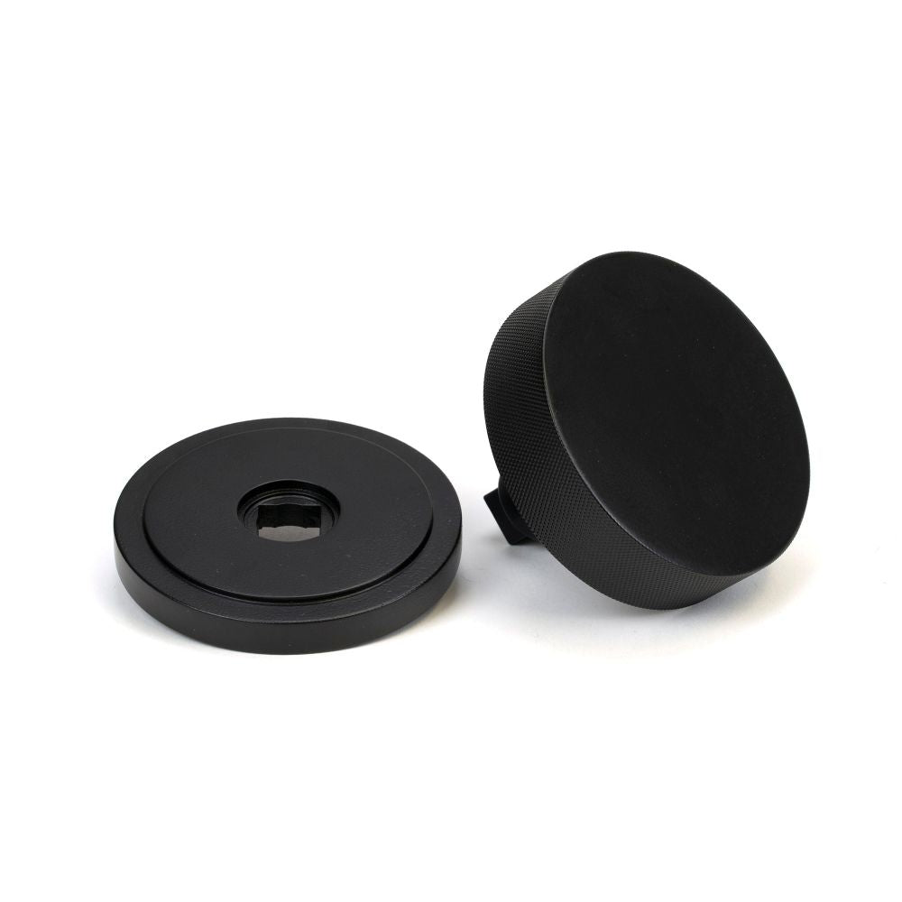 From The Anvil - Matt Black Brompton Centre Door Knob (Art Deco) | Sku. 46759 | Trade Door Handles.