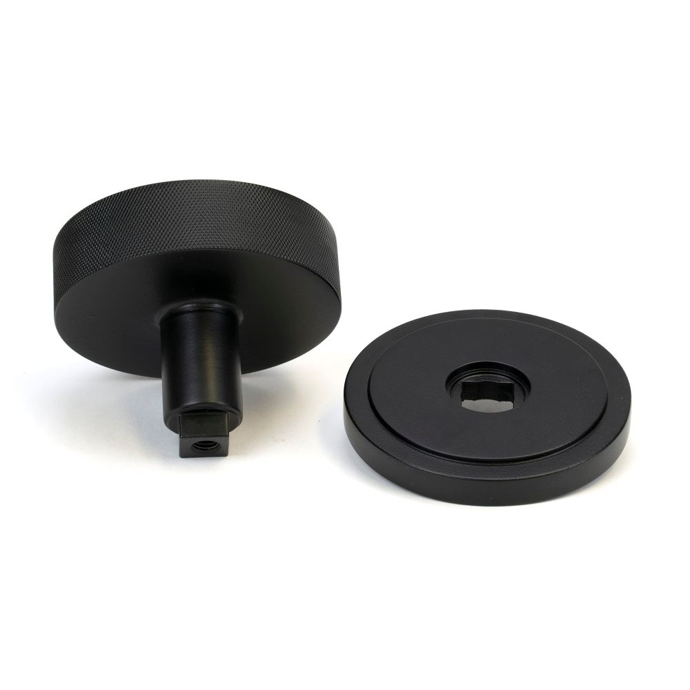 From The Anvil - Matt Black Brompton Centre Door Knob (Art Deco) | Sku. 46759 | Trade Door Handles.