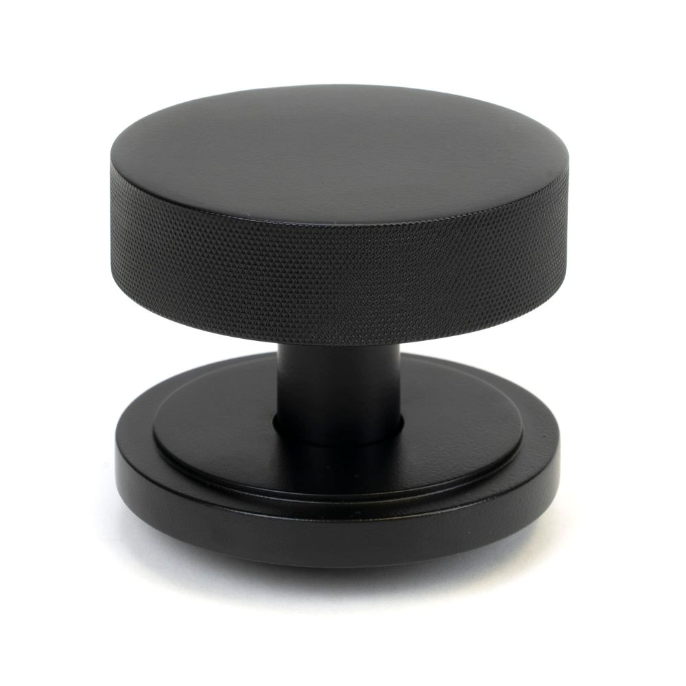 From The Anvil - Matt Black Brompton Centre Door Knob (Art Deco) | Sku. 46759 | Trade Door Handles.