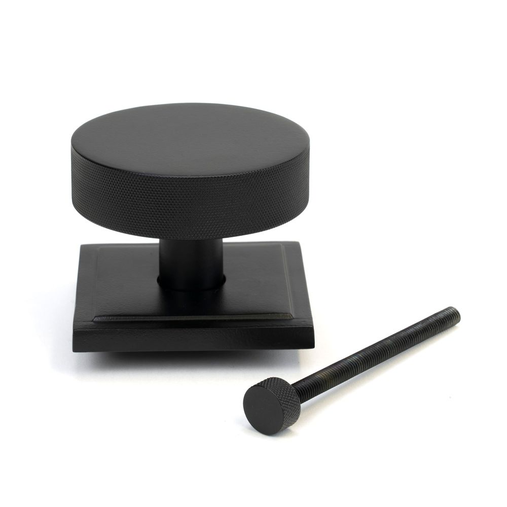From The Anvil - Matt Black Brompton Centre Door Knob (Square) | Sku. 46761 | Trade Door Handles.