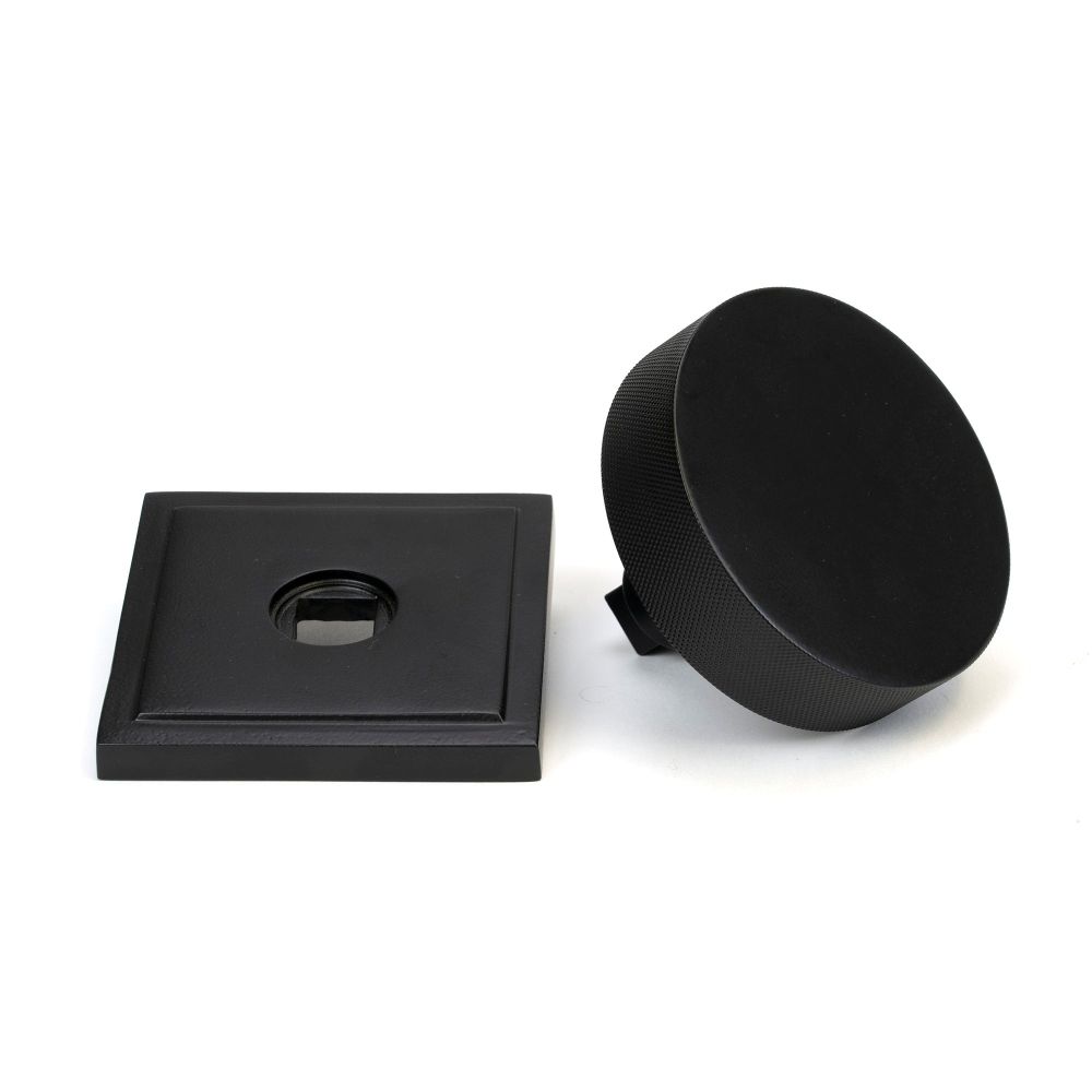 From The Anvil - Matt Black Brompton Centre Door Knob (Square) | Sku. 46761 | Trade Door Handles.