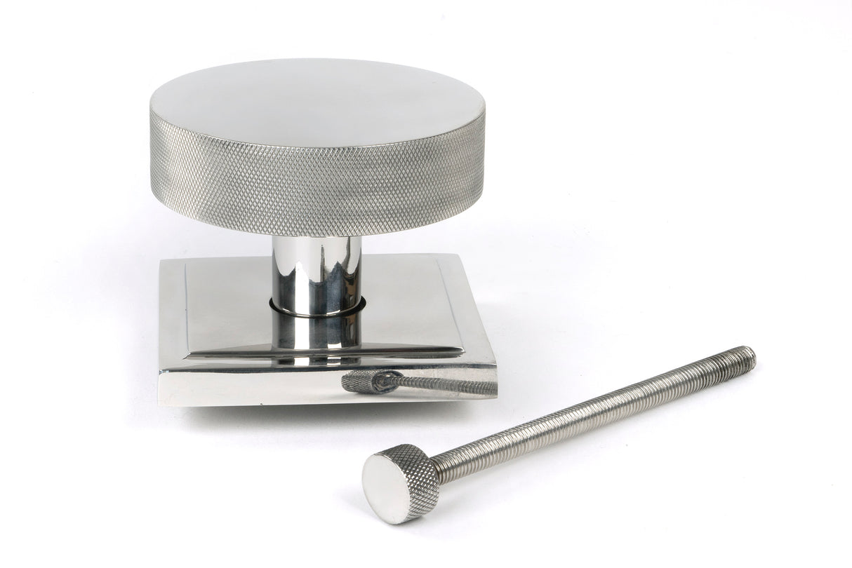 From The Anvil - Polished Marine SS (316) Brompton Centre Door Knob (Square) | Sku. 46769 | Trade Door Handles.