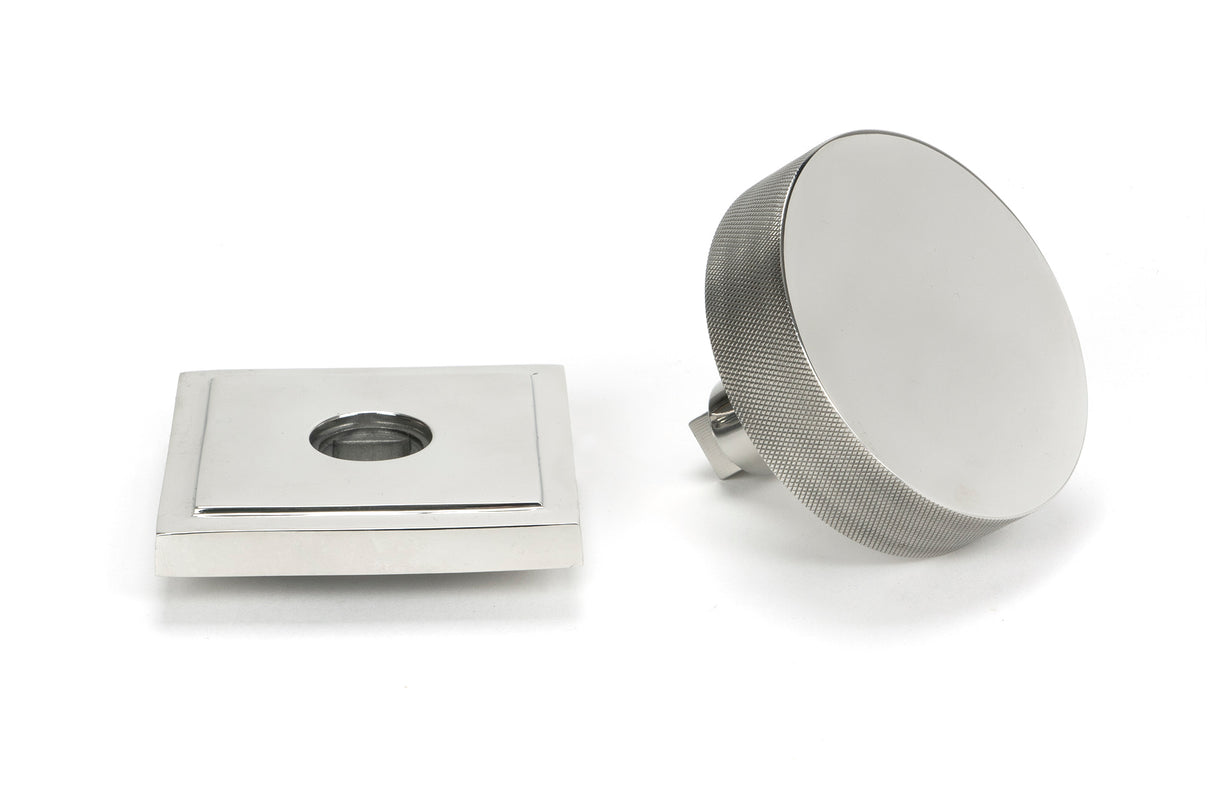 From The Anvil - Polished Marine SS (316) Brompton Centre Door Knob (Square) | Sku. 46769 | Trade Door Handles.