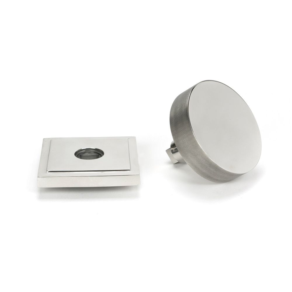 From The Anvil - Polished Marine SS (316) Brompton Centre Door Knob (Square) | Sku. 46769 | Trade Door Handles.