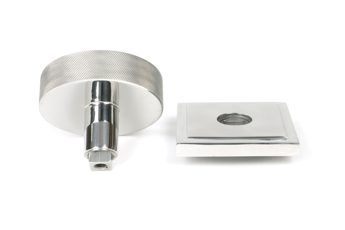 From The Anvil - Polished Marine SS (316) Brompton Centre Door Knob (Square) | Sku. 46769 | Trade Door Handles.
