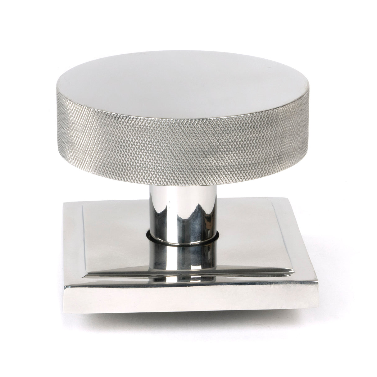 From The Anvil - Polished Marine SS (316) Brompton Centre Door Knob (Square) | Sku. 46769 | Trade Door Handles.