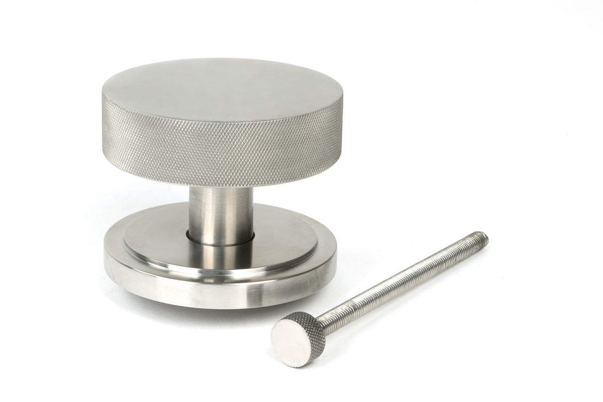 From The Anvil - Satin Marine SS (316) Brompton Centre Door Knob (Art Deco) | Sku. 46771 | Trade Door Handles.