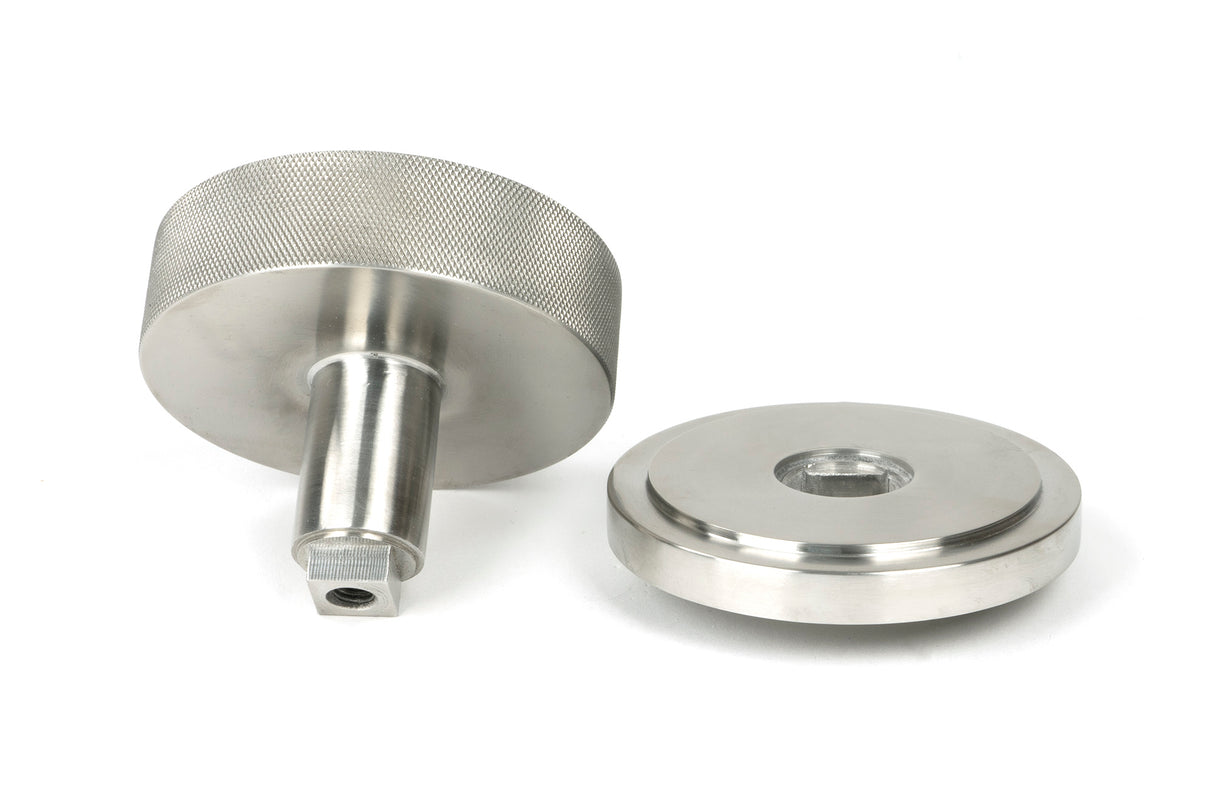 From The Anvil - Satin Marine SS (316) Brompton Centre Door Knob (Art Deco) | Sku. 46771 | Trade Door Handles.