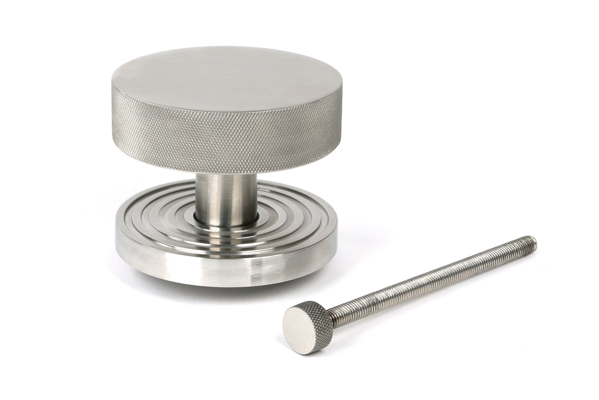 From The Anvil - Satin Marine SS (316) Brompton Centre Door Knob (Beehive) | Sku. 46772 | Trade Door Handles.