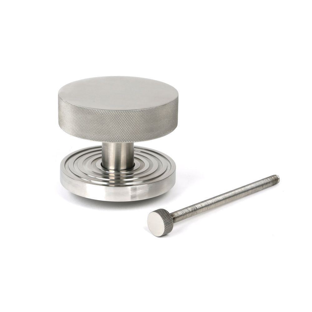 From The Anvil - Satin Marine SS (316) Brompton Centre Door Knob (Beehive) | Sku. 46772 | Trade Door Handles.