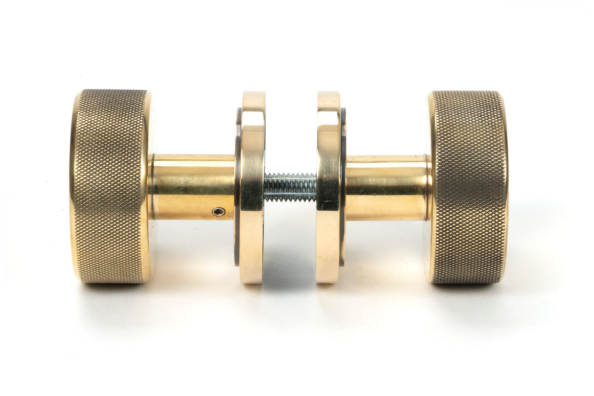From The Anvil - Aged Brass Brompton Mortice/Rim Knob Set (Art Deco) | Sku. 46775 | Trade Door Handles.