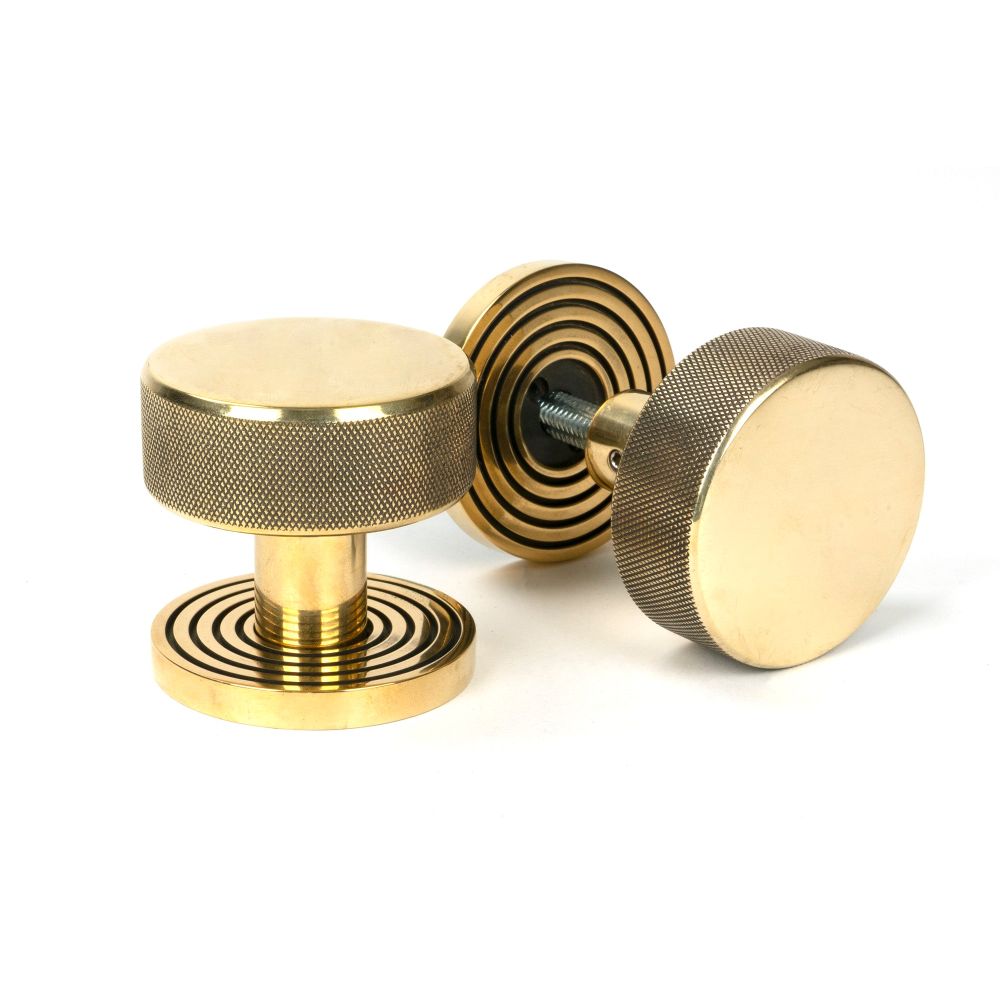 From The Anvil - Aged Brass Brompton Mortice/Rim Knob Set (Beehive) | Sku. 46776 | Trade Door Handles.