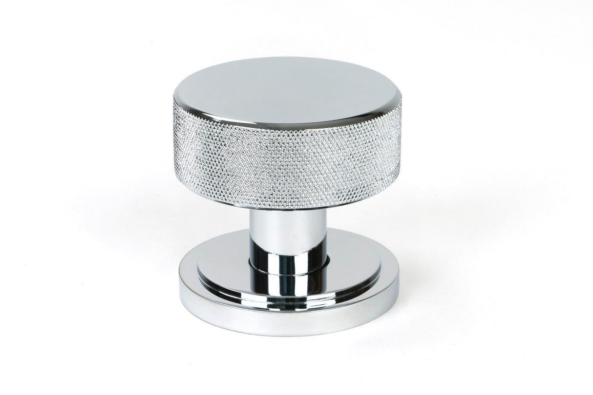 From The Anvil - Polished Chrome Brompton Mortice/Rim Knob Set (Art Deco) | Sku. 46779 | Trade Door Handles.