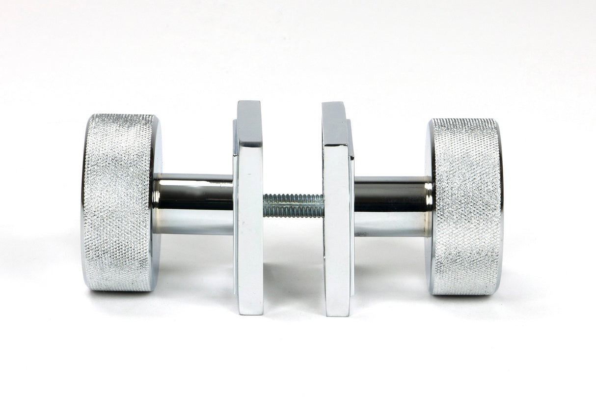 From The Anvil - Polished Chrome Brompton Mortice/Rim Knob Set (Square) | Sku. 46781 | Trade Door Handles.