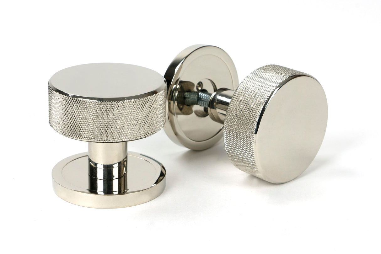 From The Anvil - Polished Nickel Brompton Mortice/Rim Knob Set (Plain) | Sku. 46782 | Trade Door Handles.