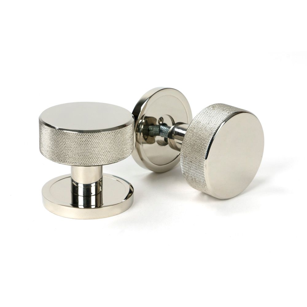 From The Anvil - Polished Nickel Brompton Mortice/Rim Knob Set (Plain) | Sku. 46782 | Trade Door Handles.