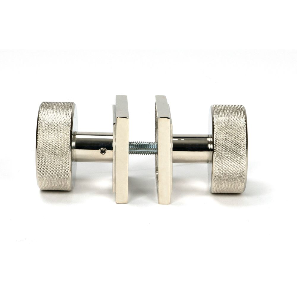From The Anvil - Polished Nickel Brompton Mortice/Rim Knob Set (Square) | Sku. 46785 | Trade Door Handles.